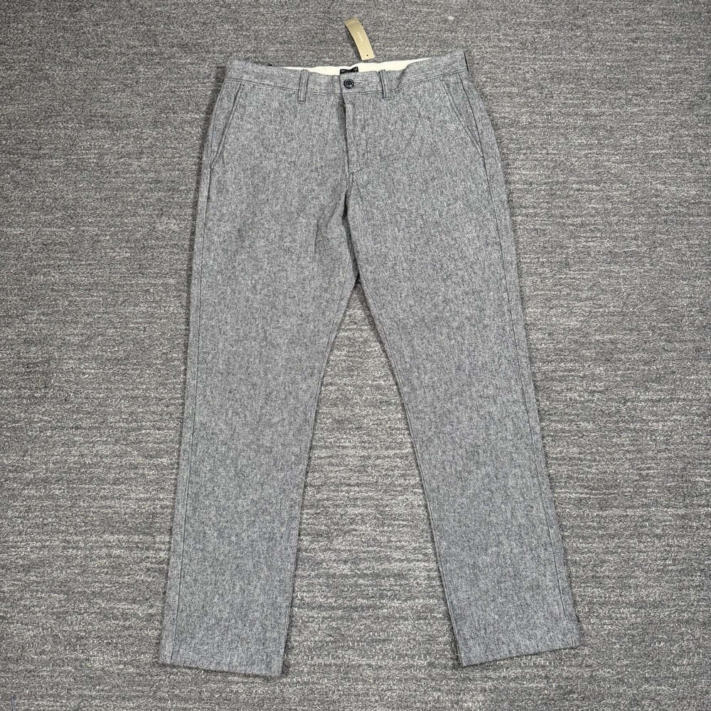 J.Crew 770™ Straight Fit Pants Men 32X30 Stretch Brushed Twill Gray Flat Front
